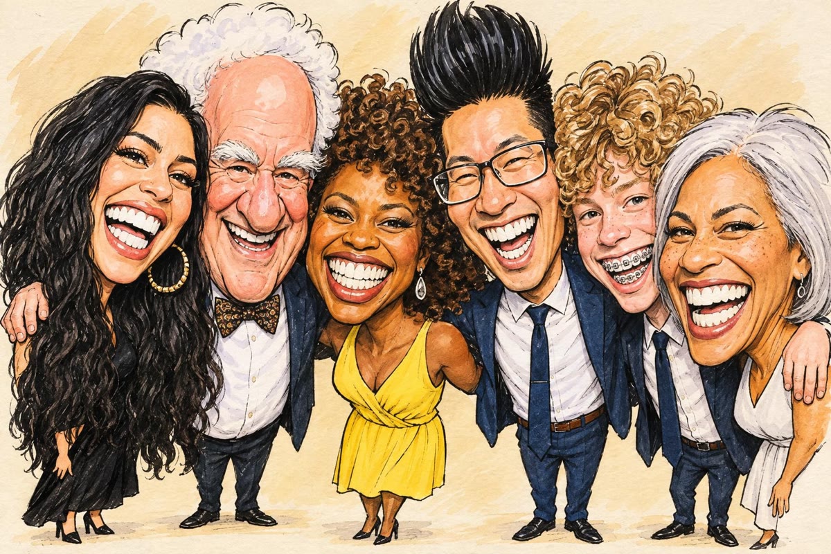 La même photo en caricature — Image créée par intelligence artificielle