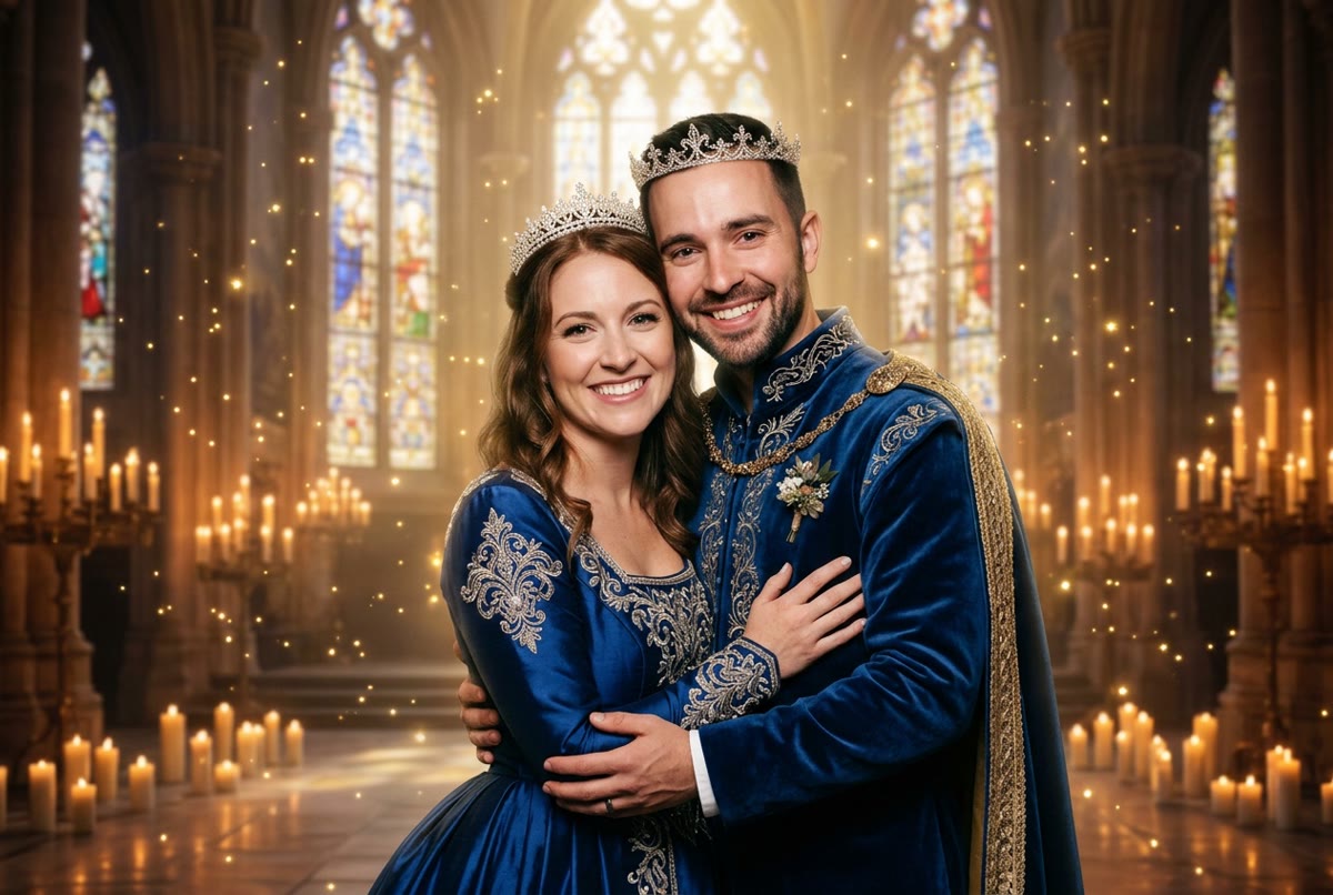 Portrait IA du couple, thème Conte de fées — Image créée par intelligence artificielle