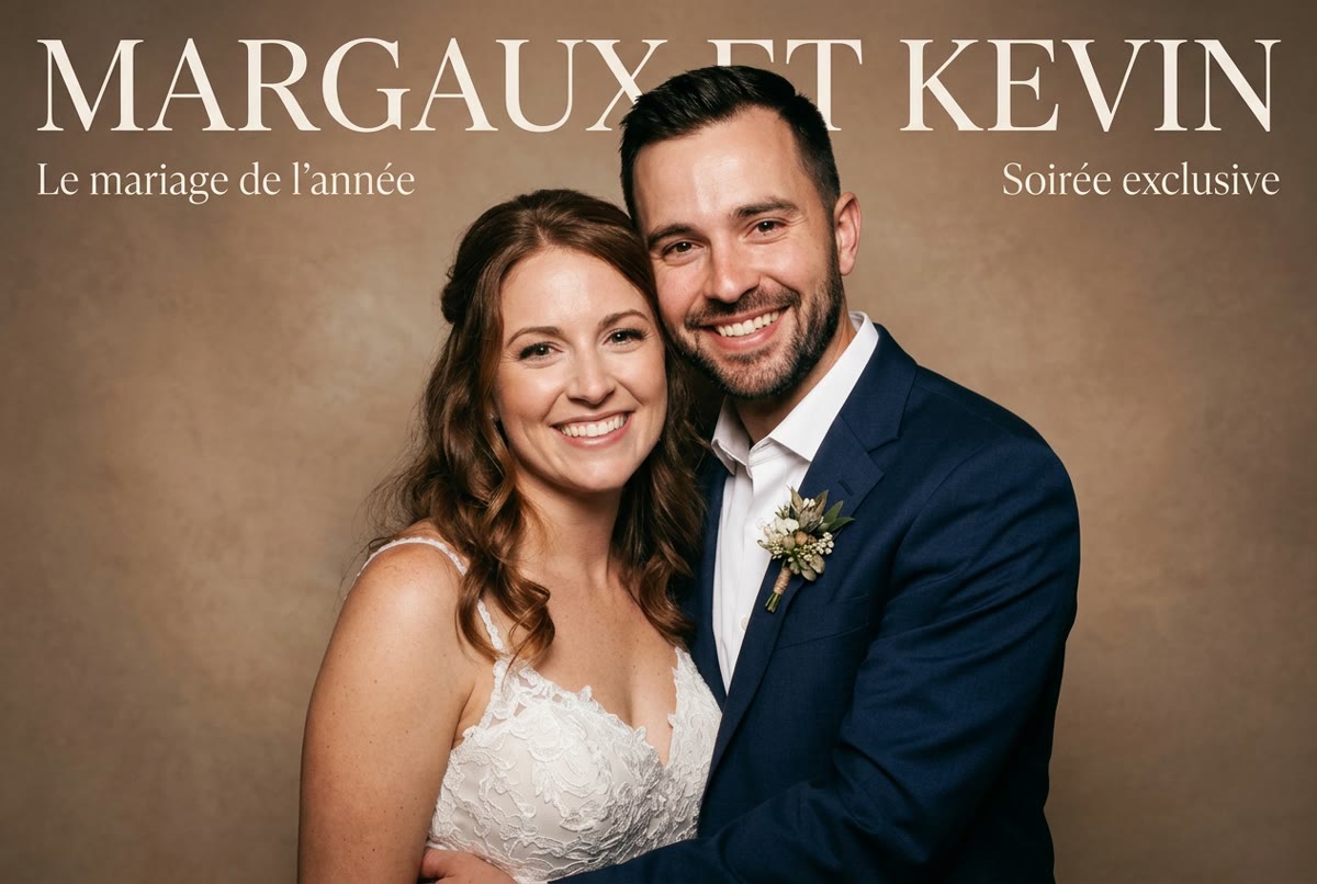 Portrait IA du couple, thème Couverture de magazine — Image créée par intelligence artificielle